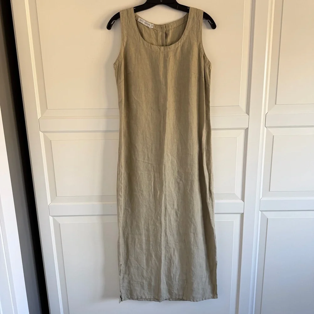 Cut Loose linen button back sleeveless midi dress 41527 - Picture 3 of 9